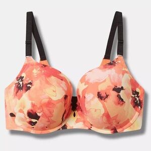 Torrid Floral Print Perfect Coverage Lightly Lined Bra Underwire 46C